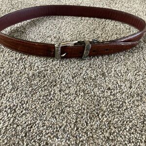 VTG Brighton Belt  1994 Small / 32" Waistline Embossed Leather Made In 🇺🇸 USA